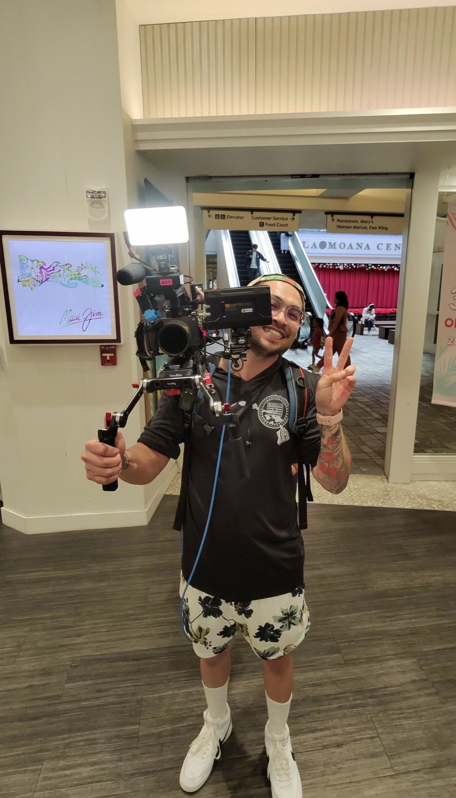 Zak Covert filming on location in Honolulu